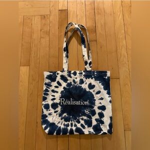 Realisation Par Blue and White Tie Dye Cotton Tote Bag